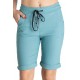 Pantaloni Scurti Dama Bleu Snur In Talie, Natalie Pantaloni Scurti Dama Bleu Snur In Talie, Natalie